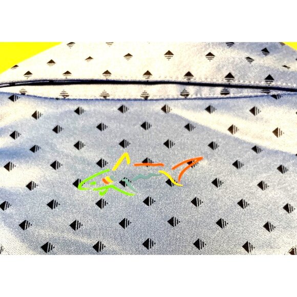 Greg Norman Mens Medium Blue Polka Dot Polo Shirt With Moisture-Wicking & UPF 30 - Picture 5 of 5